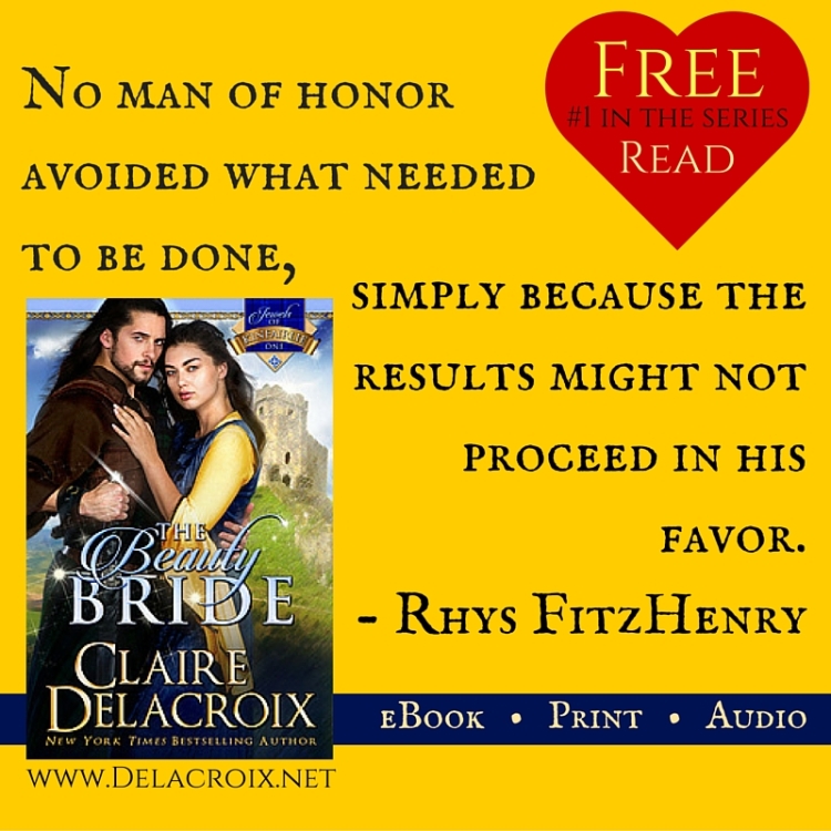 The Beauty Bride, book #1 in the Jewels of Kinfairlie trilogy of medieval Scottish romances by Claire Delacroix and a free read