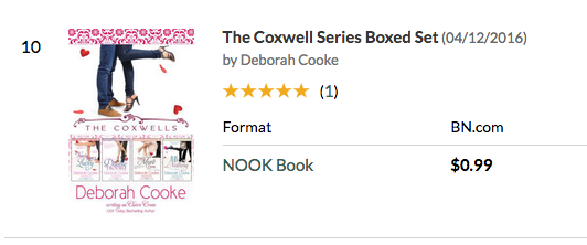 The Coxwells Boxed Set at #10 overall paid at Nook on June 15, 2017