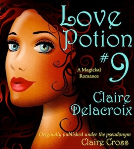 Original ebook cover for Love Potion #9, a paranormal romance by Deborah Cooke, first published under the pseudonym Claire Cross and now a Claire Delacroix title