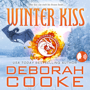 Winter Kiss, book four of the Dragonfire Novels series of paranormal romances by Deborah Cooke, AI audio edition