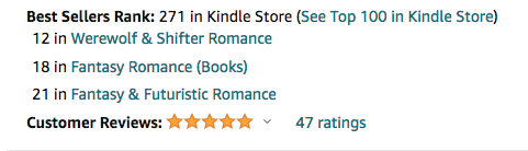 Kiss of Fate's ranking in the Amazon AU store on December 8 2022