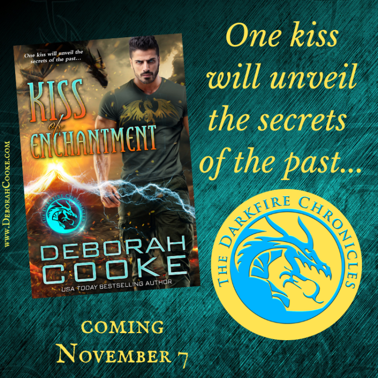 Kiss of Enchantment, book one of the Darkfire Chronicles, a series of paranormal romances featuring dragon shifter heroes by Deborah Cooke
