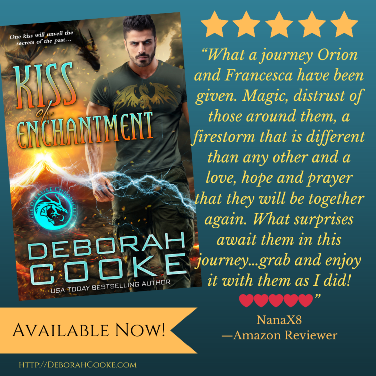 Five star review for Kiss of Enchantment, book one of the Darkfire Chronicles series of paranormal romances by Deborah Cooke